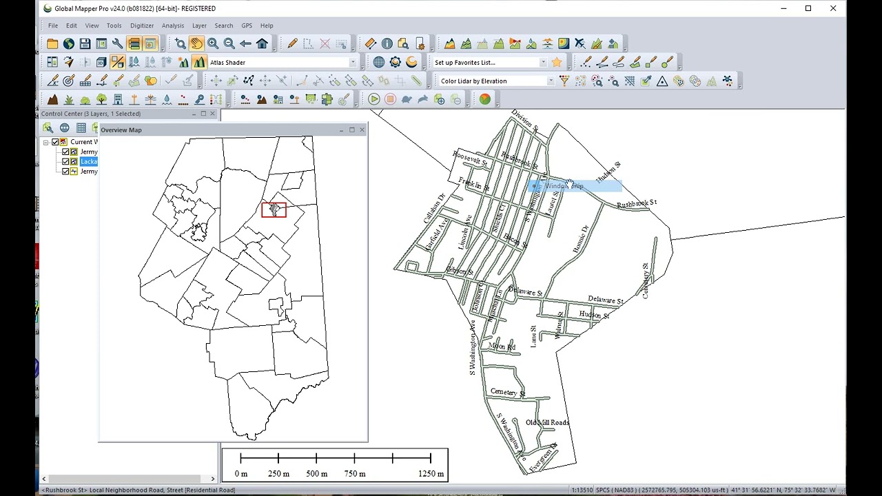 Global Mapper   Layout with Map Overview