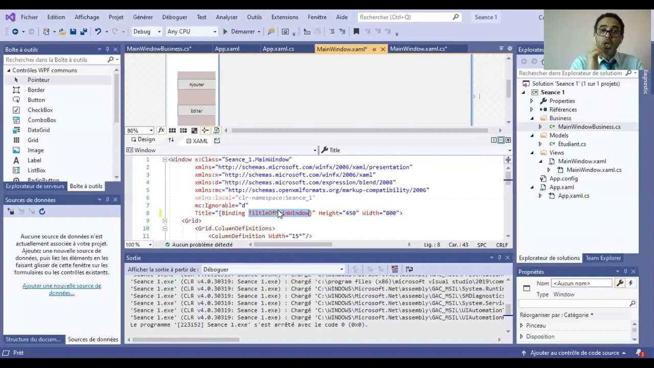 WPF (M.V.VM) - C# .net - Séance 2 -  DataContext et Binding