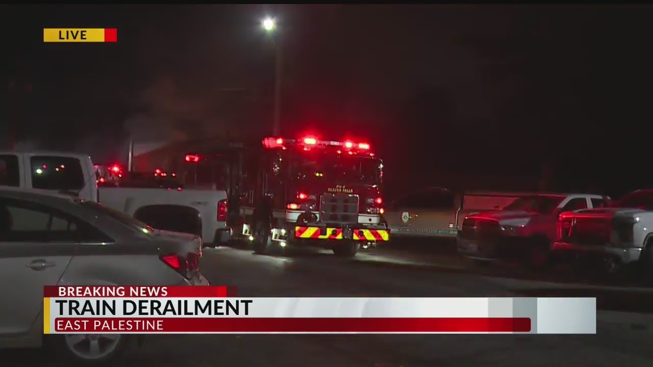 Crews on scene of fire caused by train derailment in East Palestine