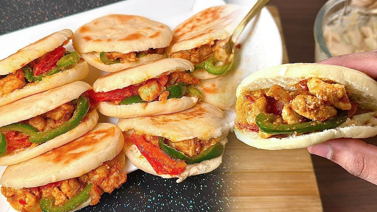 Chicken Pita Pockets | Chicken Bread Pockets | Chicken Pockets