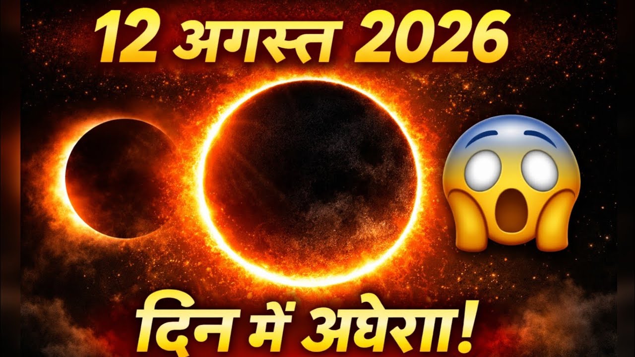 12 अगस्त 2026 को लगेगा भयानक सूर्य ग्रहण | Ring of Fire Solar Eclipse 2026 | क्या भारत में दिखेगा?