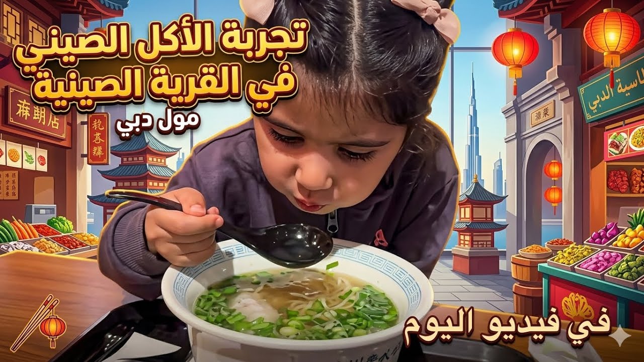 ما توقعت الطعم كذا! 😳 أول تجربة أكل صيني 🍜🇨🇳| جولة في القرية الصينية بدبي مول #تجربة #يوميات #دبي 