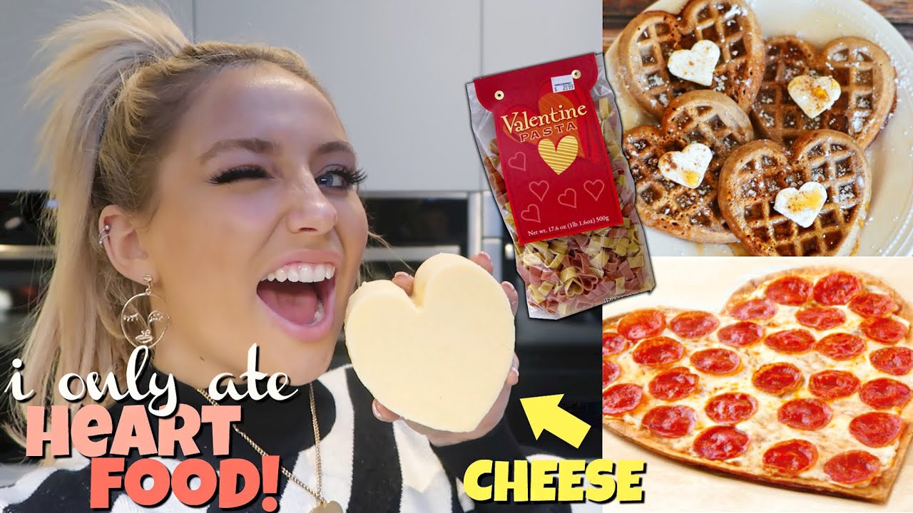 I ONLY ate HEART SHAPED FOODS for 24hours!! *Valentines edition* | Saffron Barker