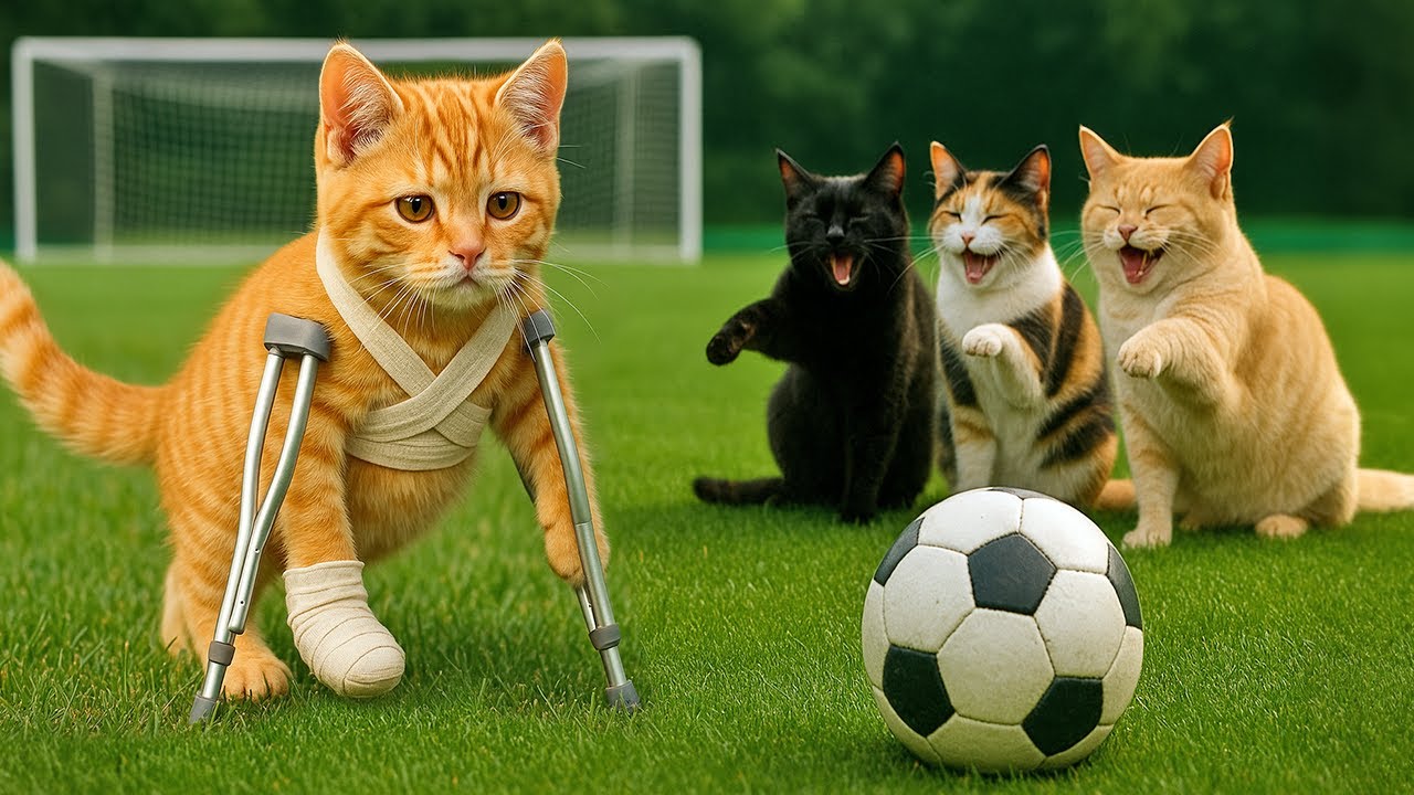 Disabled Kitten wants to be A Football Player but Everyone Laughs at Him, Heartwarming Cat Stories