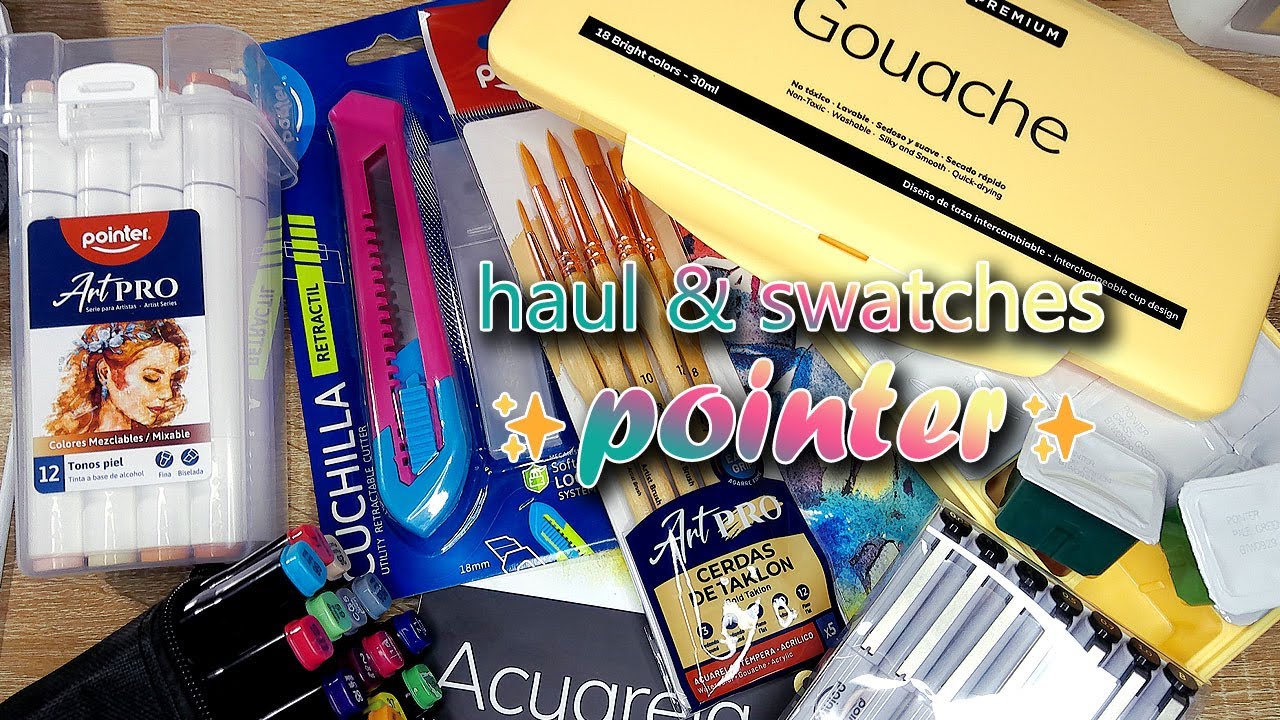 ¡Haul & Swatches de Materiales POINTER! • Gouache, papel, marcadores y más...