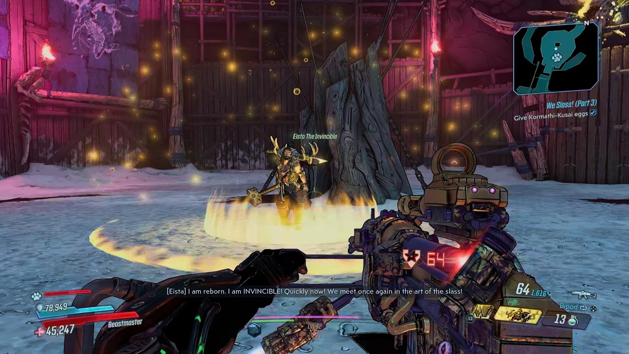 Borderlands 3 Eista The Invincible Boss Mayhem 11 Level 72 TVHM True Vault Hunter Mode Solo FL4K