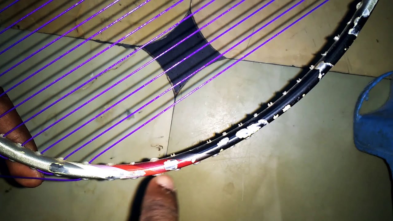 How to do gutting badminton racket telugu Part 4