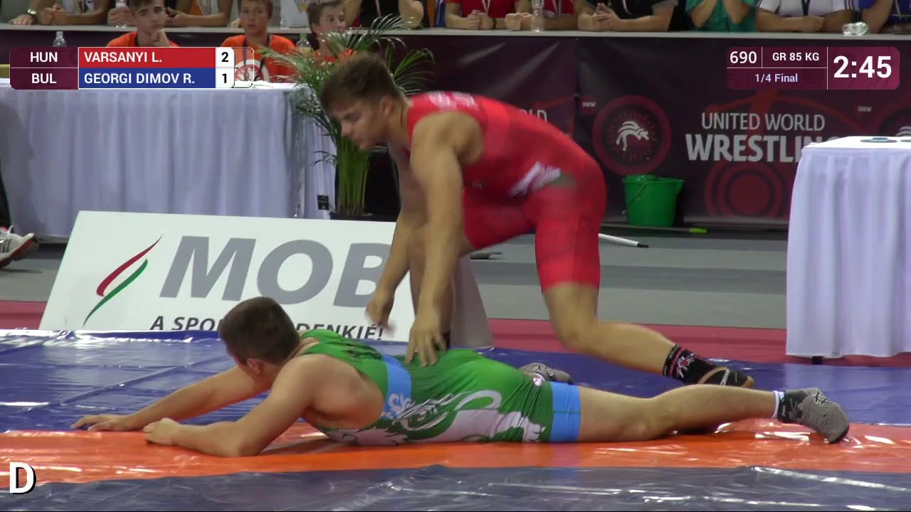 1/4 GR - 85 kg: L. VARSANYI (HUN) v. R. GEORGI DIMOV (BUL)