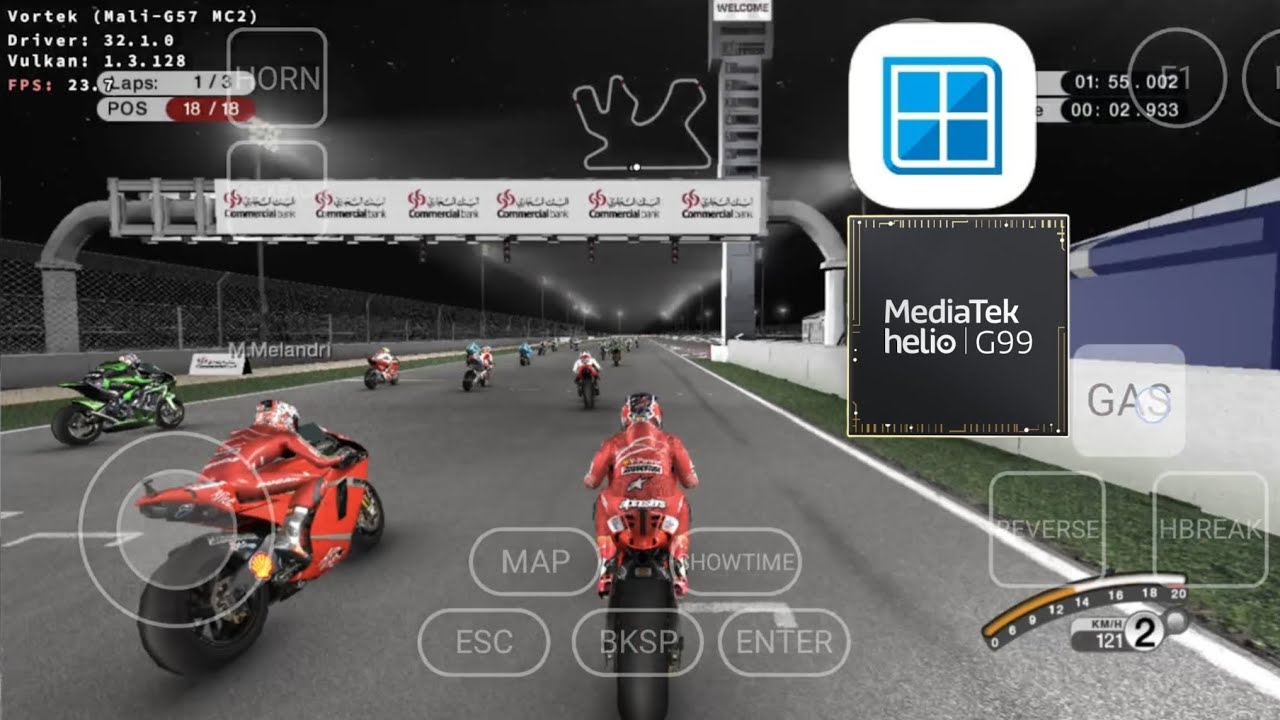 MotoGP 08 Winlator 10 Hotfix Mediatek Helio G99 Test