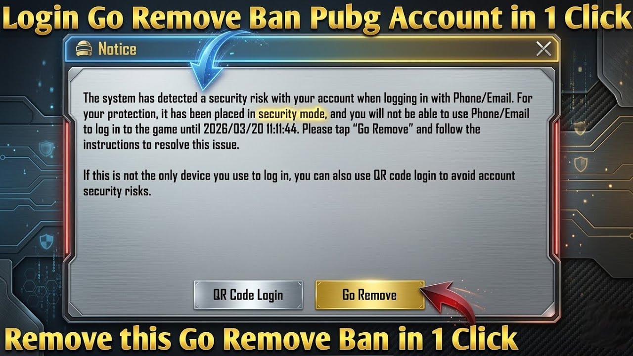Login Go Remove Ban Account in 1 Click | Security Risk Ban | How to Disable Security Mode New Update