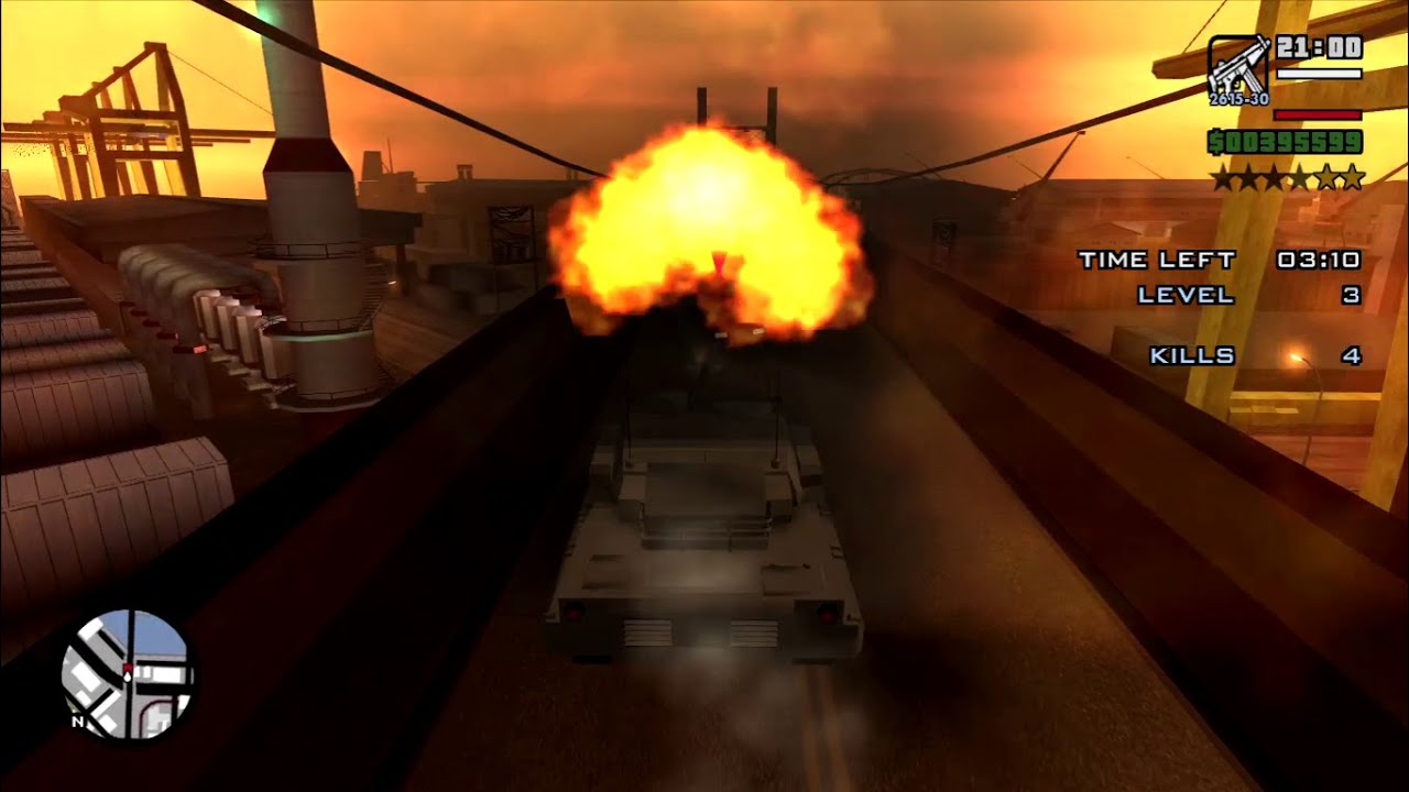 GTA San Andreas Vigilante Mission Using A Tank!!!