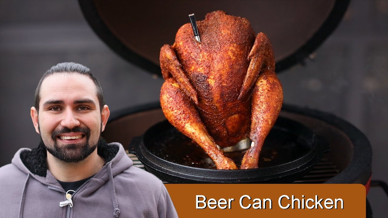 Beer Can Chicken in Kamado Joe Jr