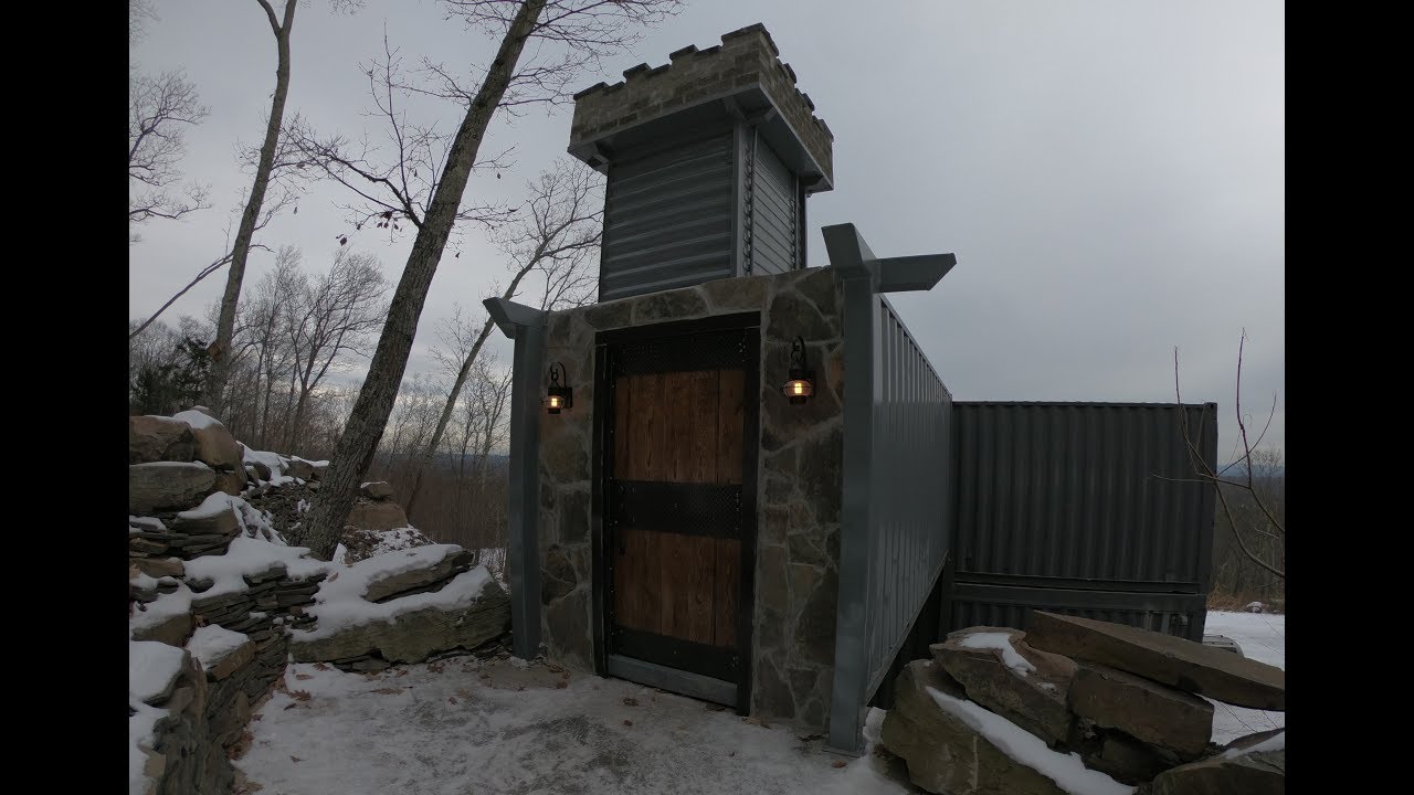 Building a decorative entrance on a shipping container