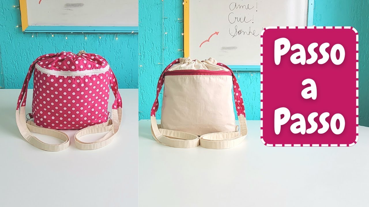 COMO FAZER UMA MOCHILA SACO ECOBAG DUPLA FACE- PASSO A PASSO/FAÇA VOCÊ MESMA! #pricosturacriativa