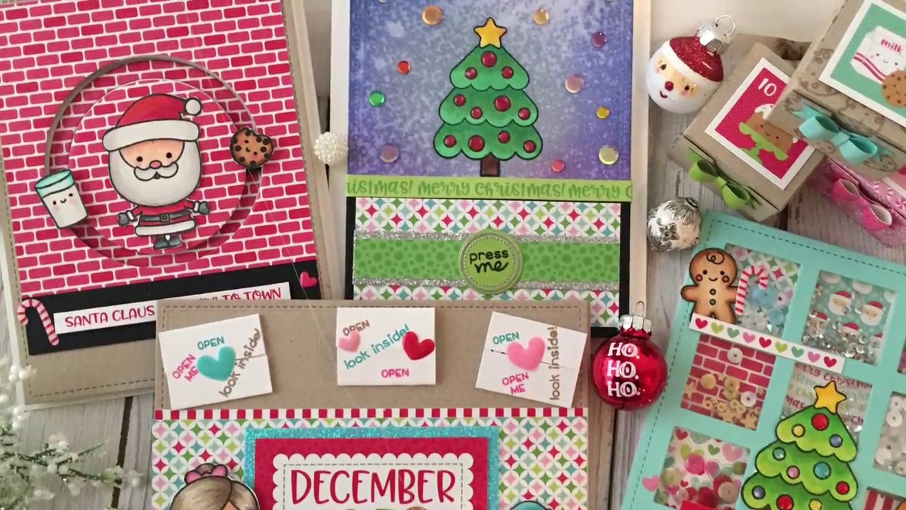 5 Cards in 5 Minutes / Simon Says Stamp / December 2017 Kit / Milk & Cookies