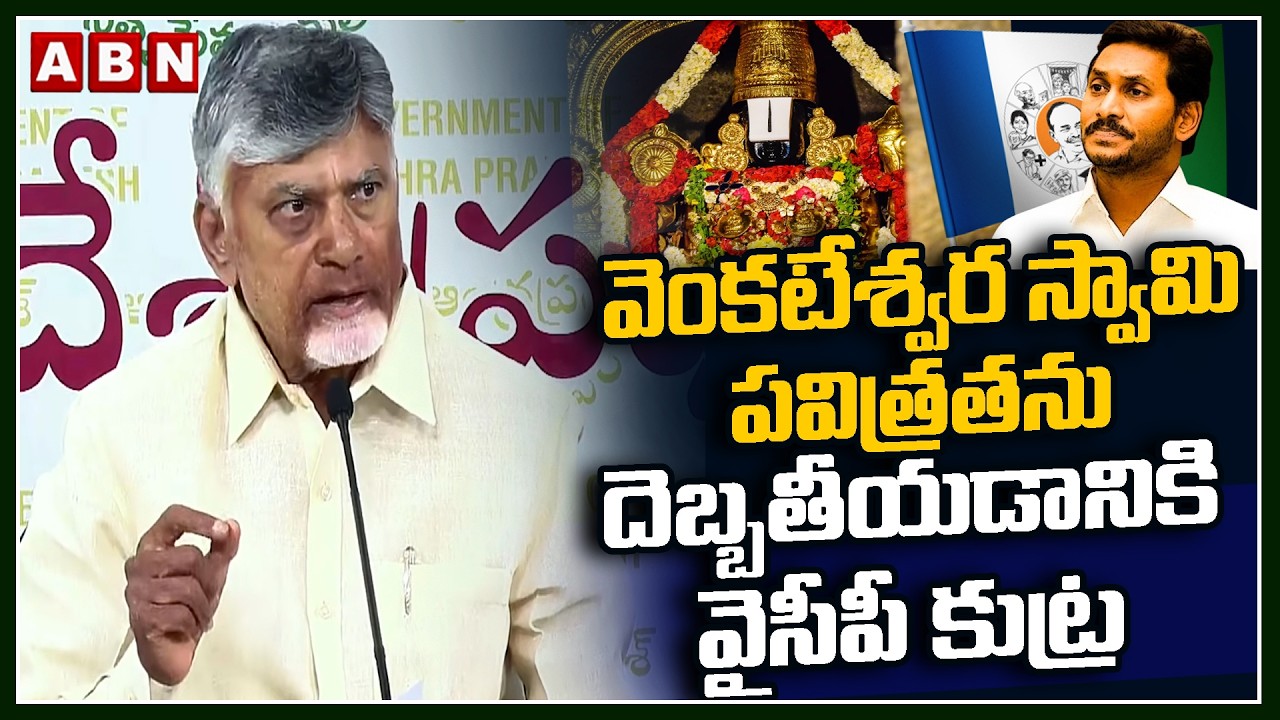 వెంకటేశ్వర స్వామి పవిత్రతను దెబ్బతీయడానికి వైసీపీ కుట్ర | CM Chandrababu About Tirumala Tirupari