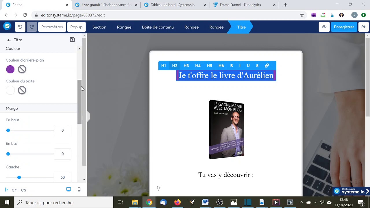 Tutoriel pour cr&eacute;er son tunnel de capture, avec tous vos liens affili&eacute;s