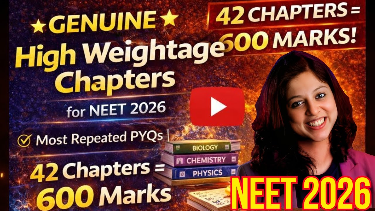 Главы с высоким весом для NEET 2026 | Наиболее часто повторяющиеся вопросы из прошлых лет | 40 гл...