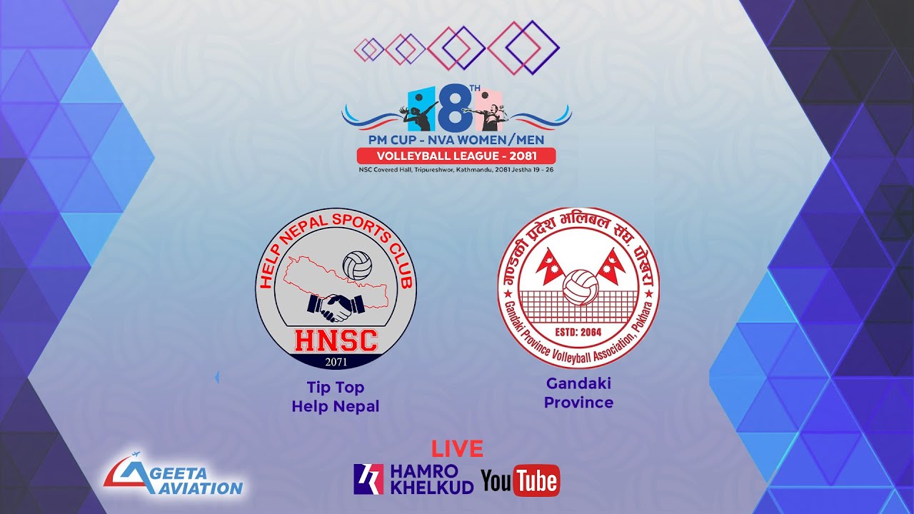 Tip Top Help Nepal vs Gandaki : Men's Match 19- 8th PM Cup NVA Volleyball League 2081