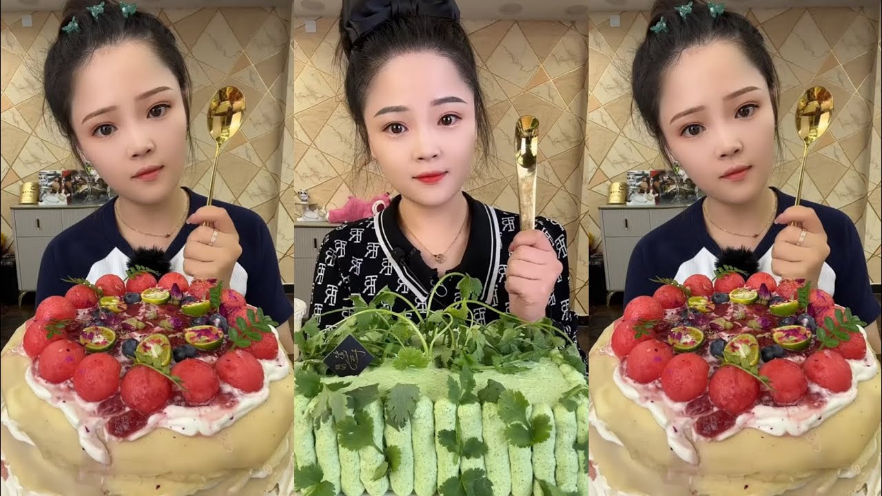 CHINESE MUKBANG SWEET FOOD (CAKE)@Xiao Yu Mukbang @Bingxin666 Mukbang EATING SHOW