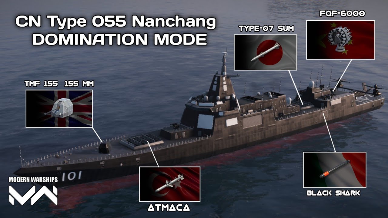 Modern Warships : CN Type 055 Nanchang || Domination Mode || Two Samurai Map ||