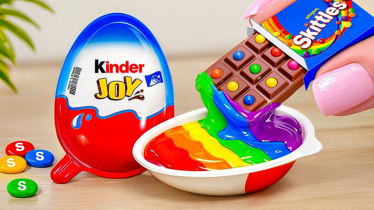 Mini Kinder Chocolate Cake Recipe Using Skittles 🍫🌈 Satisfying Rainbow Cake Decorating Hacks & ASM