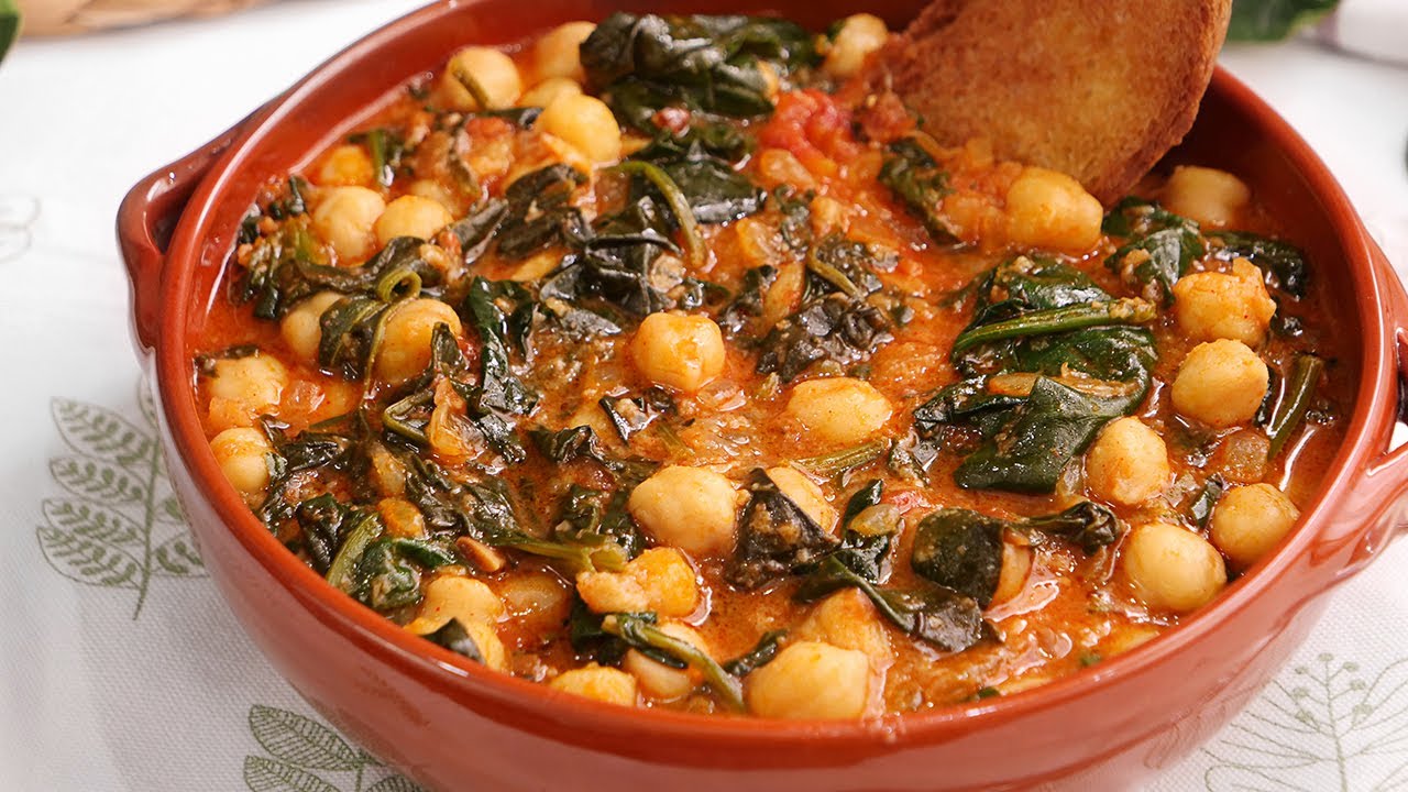 Espinacas con Garbanzos - Receta Tradicional y Sabrosa