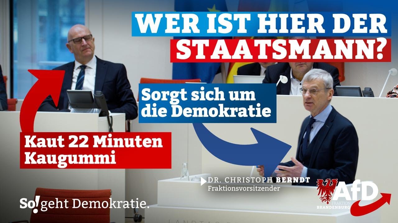 22 Minuten AfD-Knallhart-Analyse zur Lage im Land – und Woidke kaut Kaugummi 🤌