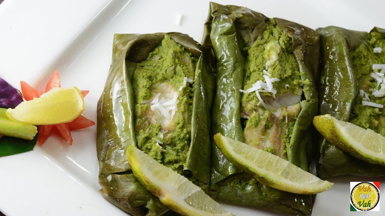 Fish and Chutney in Banana Leaves - PATRA NI MACHI  - By Vahchef @ vahrehvah.com