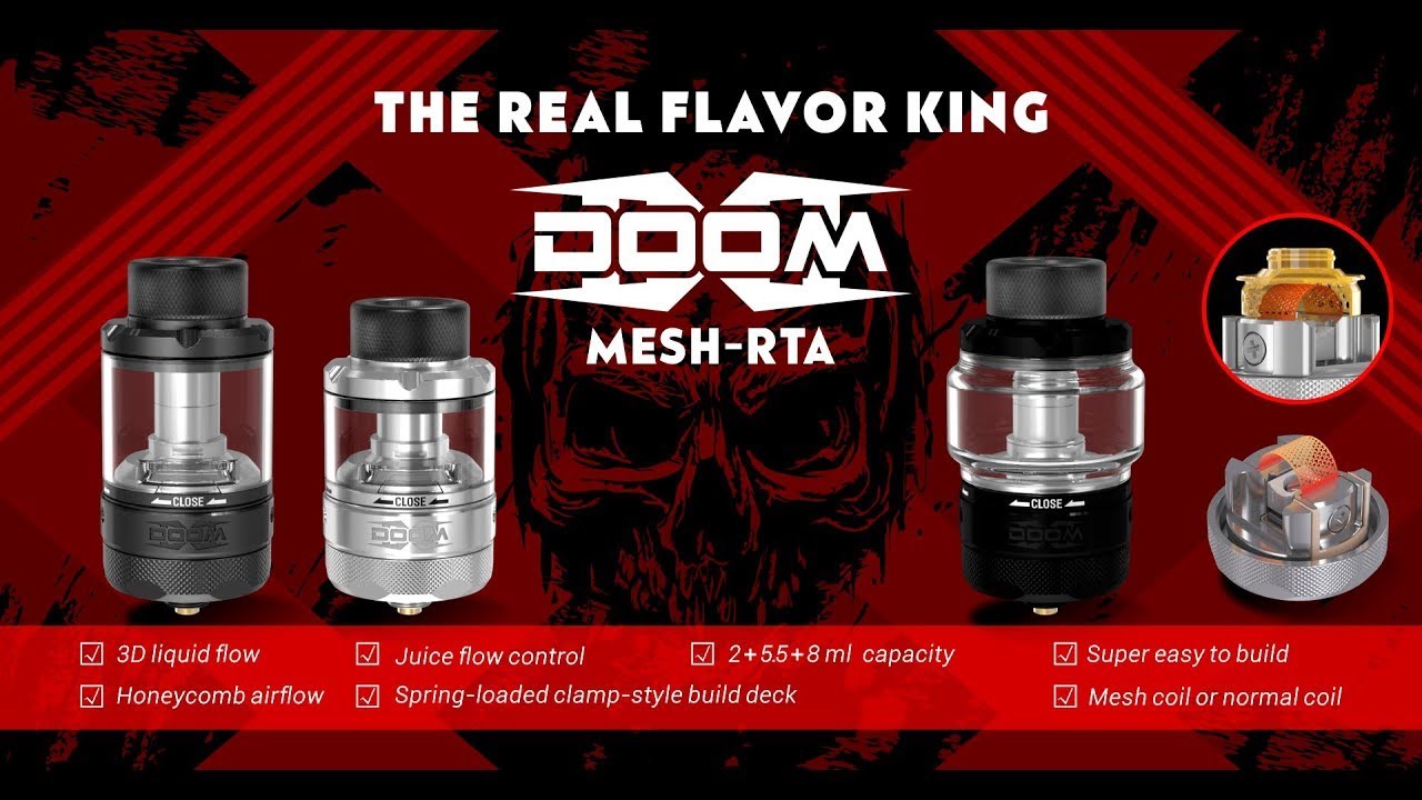 DAMNVAPE DOOM X STATE OF THE ART BEST MESH RTA EVER MADE !!!!!!