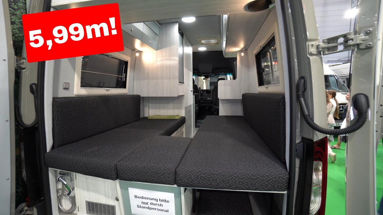 5,93m Kastenwagen! 2,1m L&auml;ngsbett! 2m Stehh&ouml;he! Wohnmobil 2023 MERCEDES Tango. Handmade Germany.