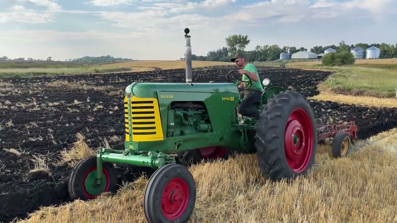 1957 Oliver Super 88 Gas Plowing Hitterdal MN 2023