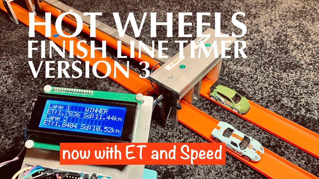 Hot Wheels Race Timer V3 // Make a die-cast DRAG RACE Timer // ET, Speed Trap & Awards WINNER