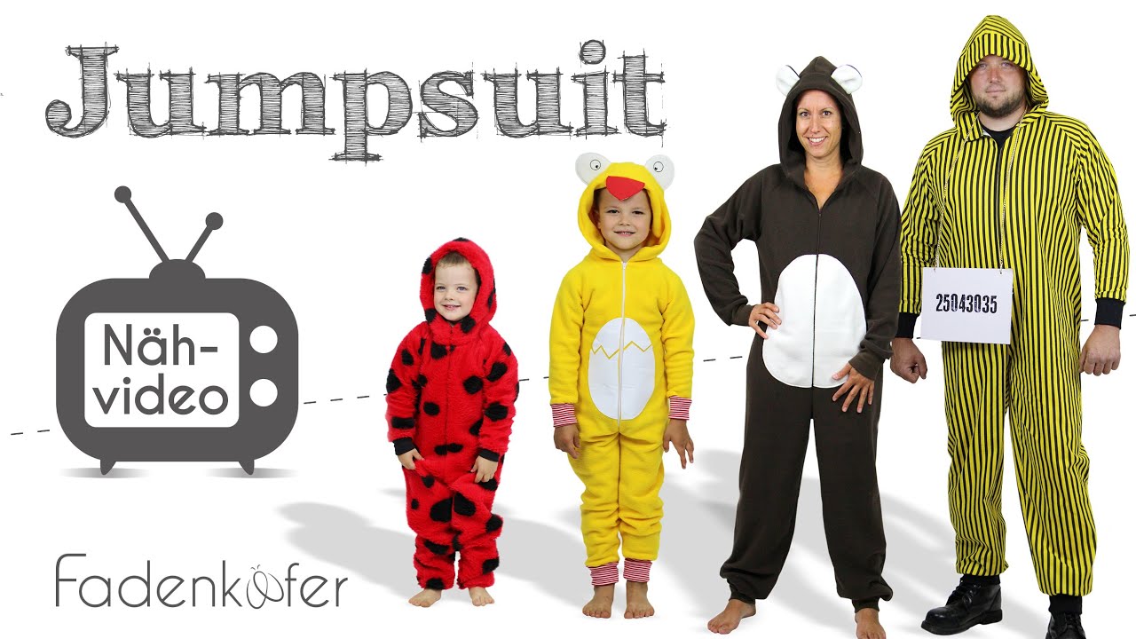 Jumpsuit/Onesie/Faschingsoverall für Damen, Herren und Kinder selber nähen