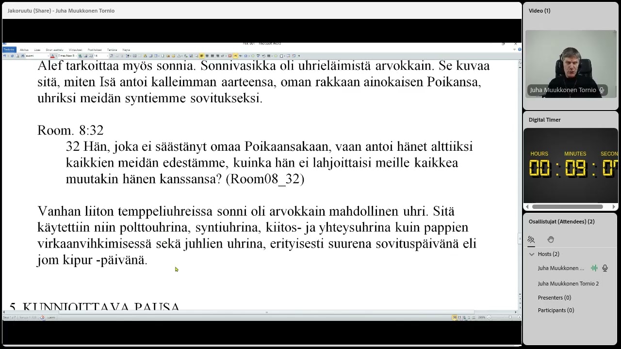 Kristus kirjaimissa 38, Alef (Jeesus kirjaimissa 2/23), 13.1.2026 (13.43)