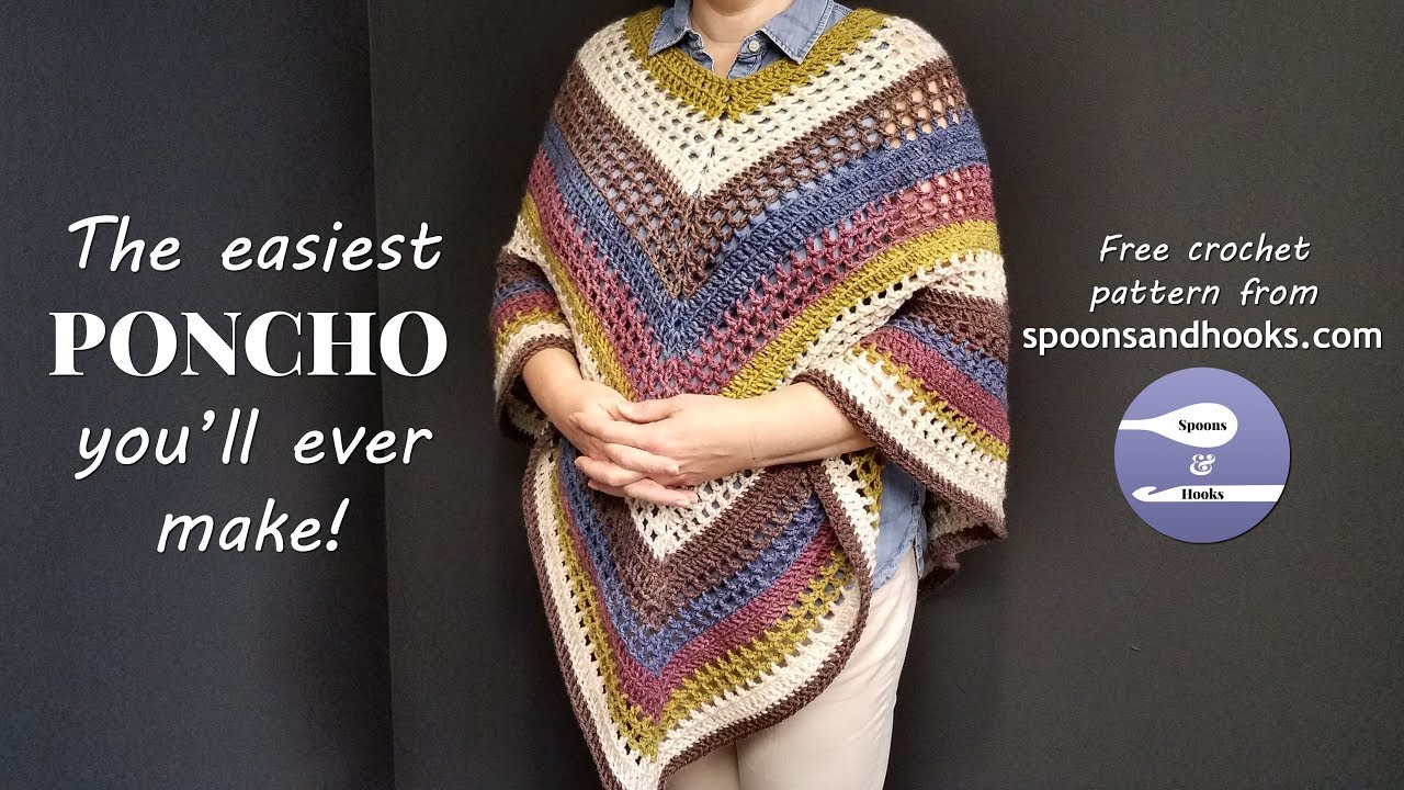 The easiest poncho you'll ever make (crochet pattern)