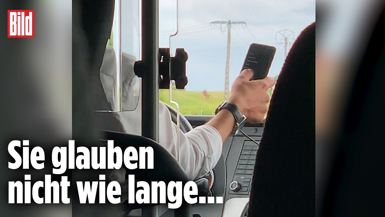 Flixbus-Fahrer schaut ständig aufs Handy