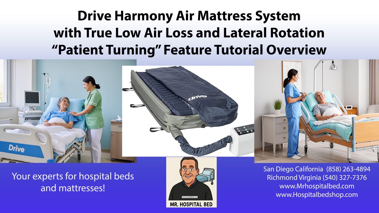 Drive Harmony Series Air Mattress with Lateral Rotation Patient Turning Feature Tutorial