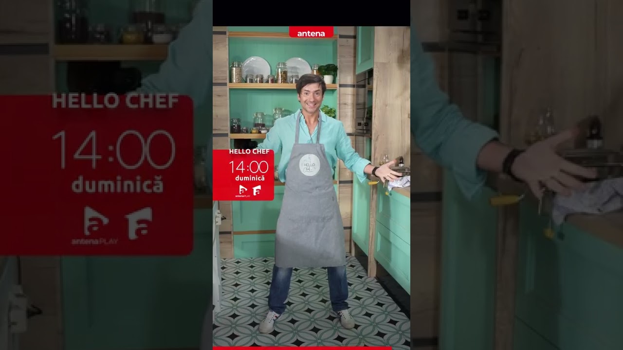 Radu V&acirc;lcan a primit șorțul🔥 Hello Chef, duminică, de la 14.00, pe Antena 1 și &icirc;n AntenaPLAY✨