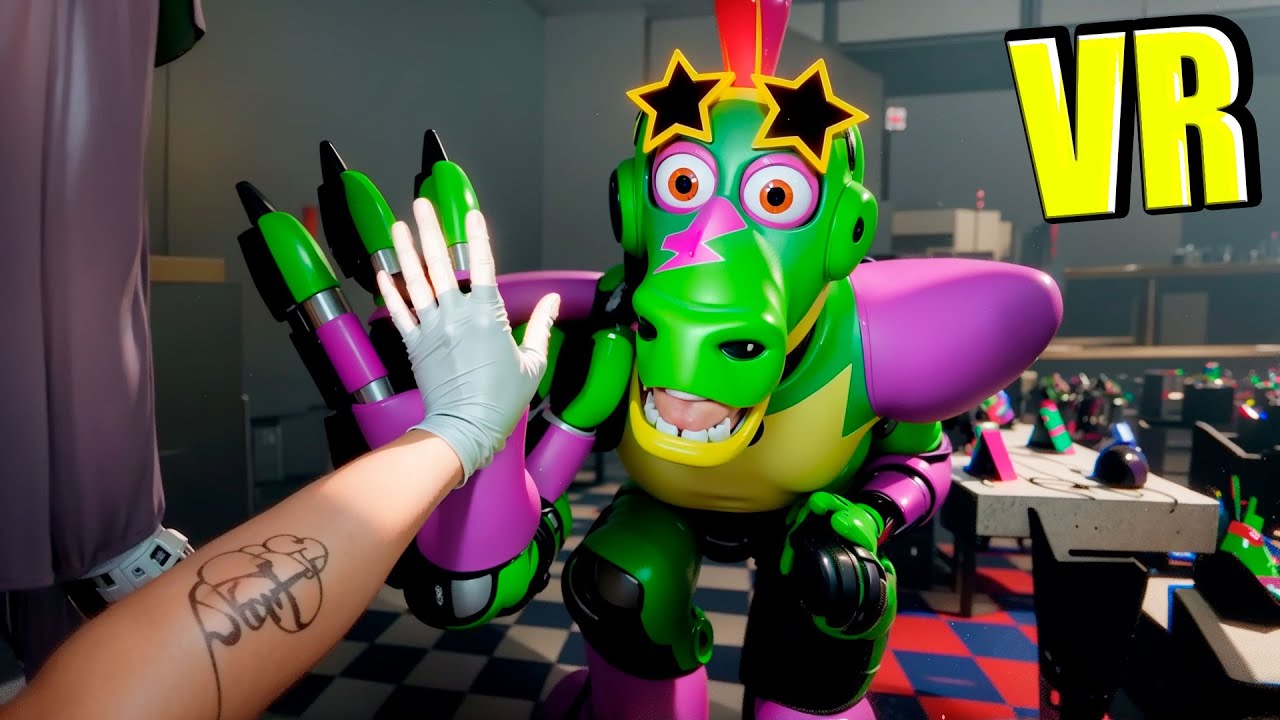 VR АНИМАТРОНИКИ ПУГАЮТ ОХРАННИКА В БОНЕЛАБ FNAF COOP BONELAB