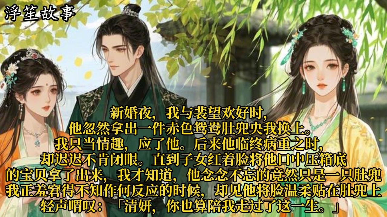 新婚夜，我与裴望欢好时，他忽然拿出一件赤色鸳鸯肚兜央我换上。我只当情趣，应了他。后来他临终病重之时，却迟迟不肯闭眼。#重生 #大女主 #复仇 #宫廷 #夺权 #古风 #小说