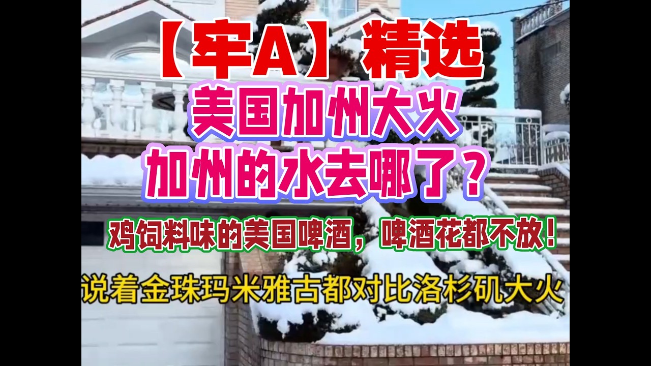 【牢A】精选： 美国加州大火，加州的水去哪了？鸡饲料味的美国啤酒，啤酒花都不放！