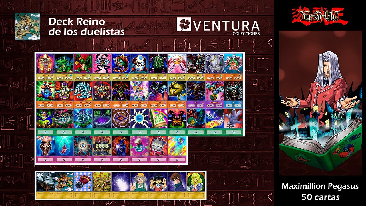 1.- Deck de Pegasus | REINO DE LOS DUELISTAS | Cartas versión anime | 50 cartas