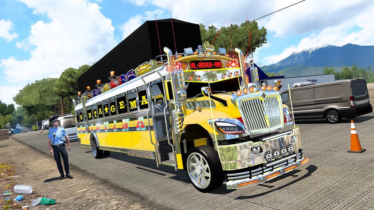 Detienen El Autobús Mas ( Modificado ) De Guatemala ATS Mods 1.55