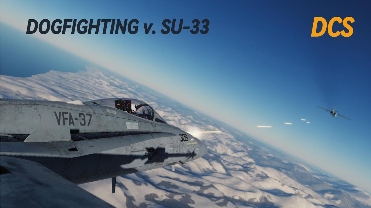 F/A 18C v. SU-33 dogfight - GUNS ONLY