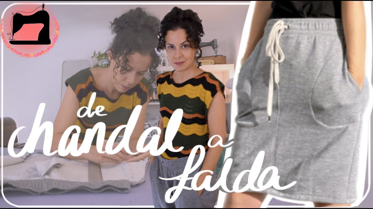 Deporte y moda: Cómo hacer una falda deportiva reciclando un pantalón de chándal.
