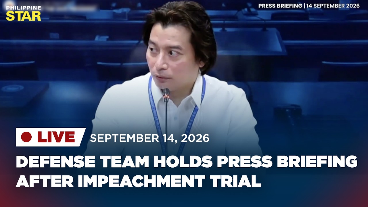 LIVESTREAM: Defense team holds press briefing after impeachment trial (September 14, 2026)