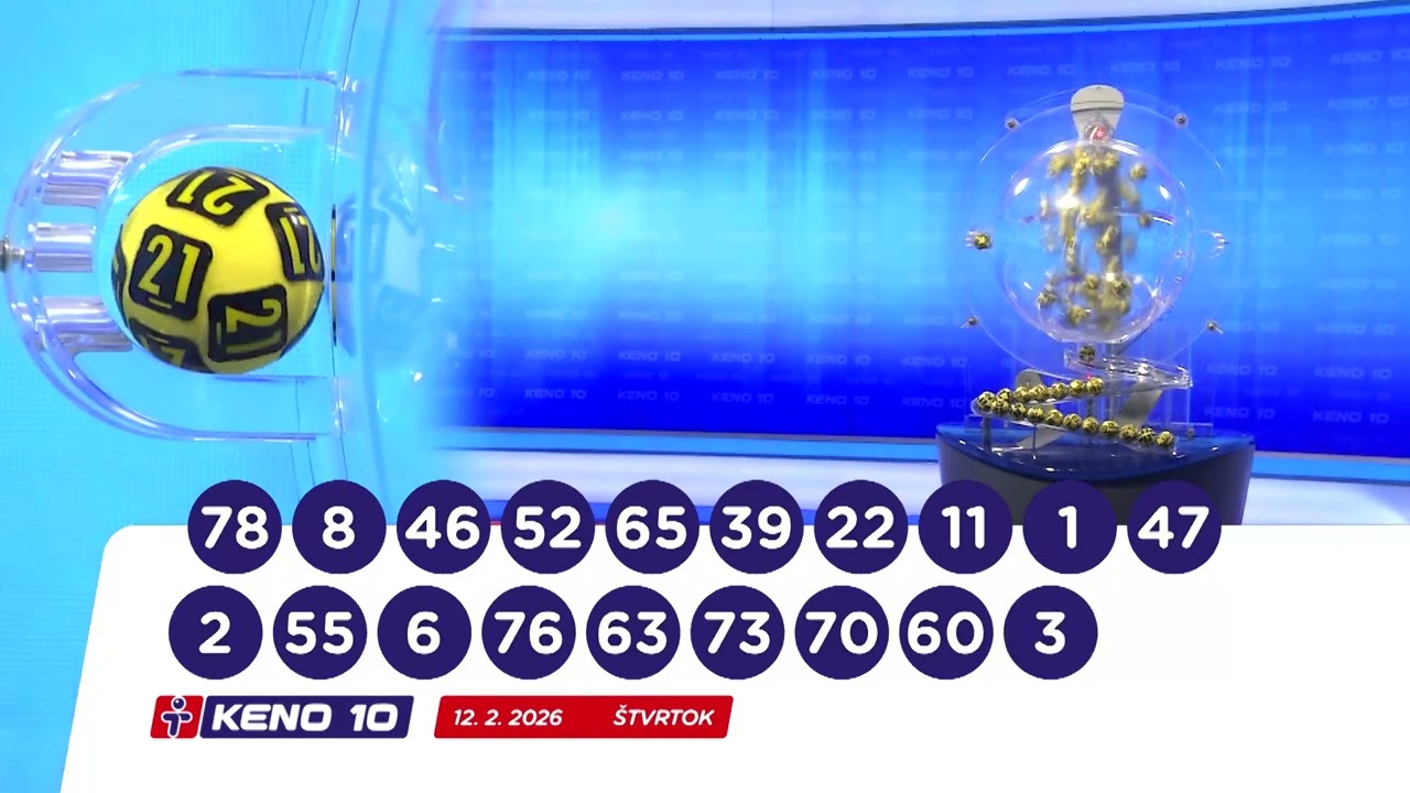 Žrebovanie TIPOS 12. 02. 2026 - KENO 10, Všetko alebo nič