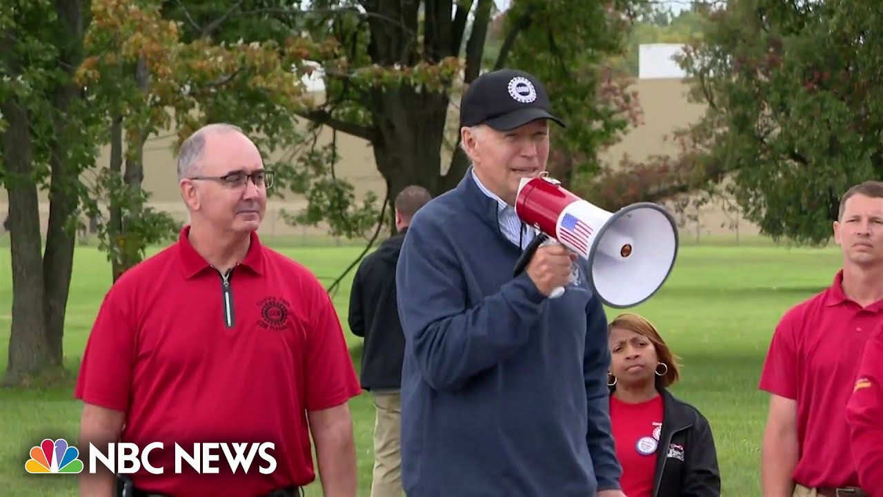 Biden joins striking United Auto Workers on the picket line in Detroit