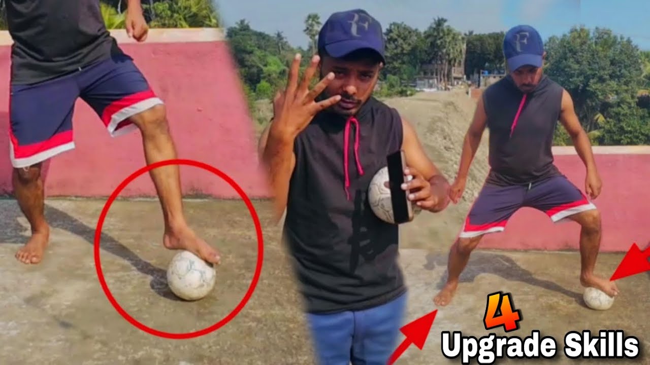 ⚽ Top 4 Iconic Skills & Their Upgraded Version || Mini Ball vs Power Ball Football Tricks 😱🔥